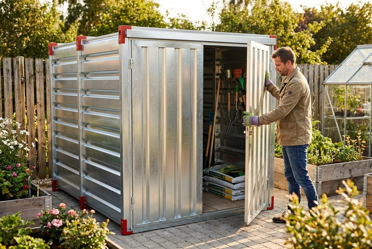 Steel storage container for warehouse use - product detail