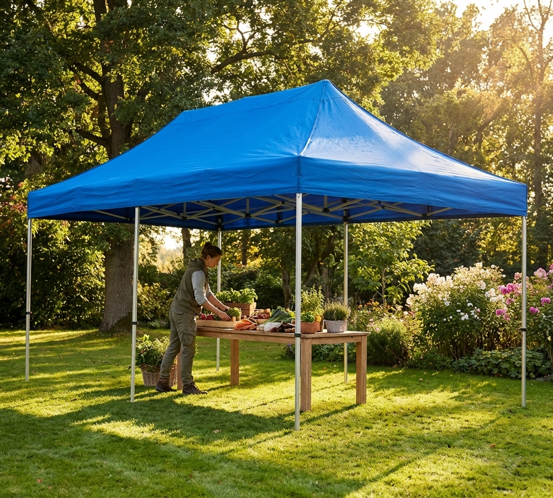 Blue pop up gazebo 3x6m with aluminium frame for outdoor events - product detail