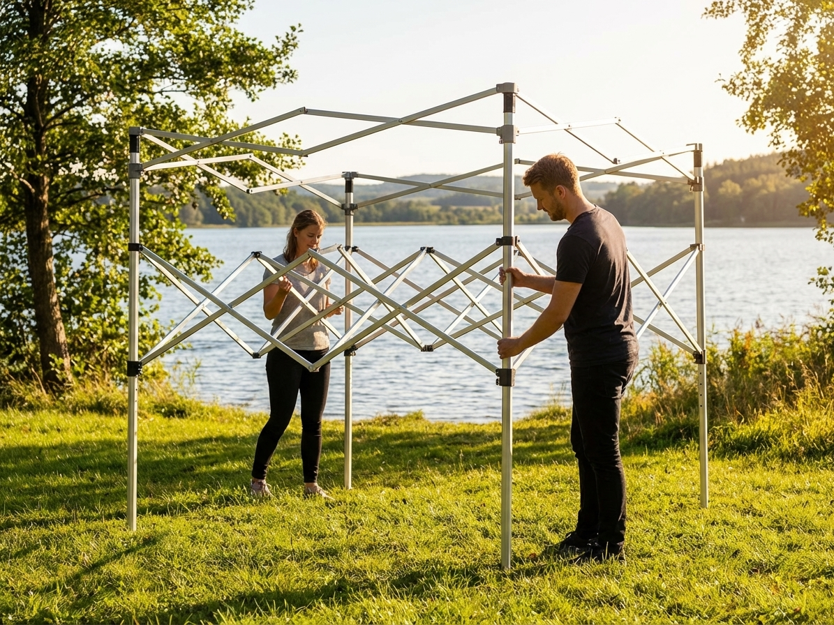 Aluminium gazebo frame for outdoor events, adjustable height - view 3