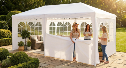 White gazebo sidewall kit 3x6m for outdoor events - product detail