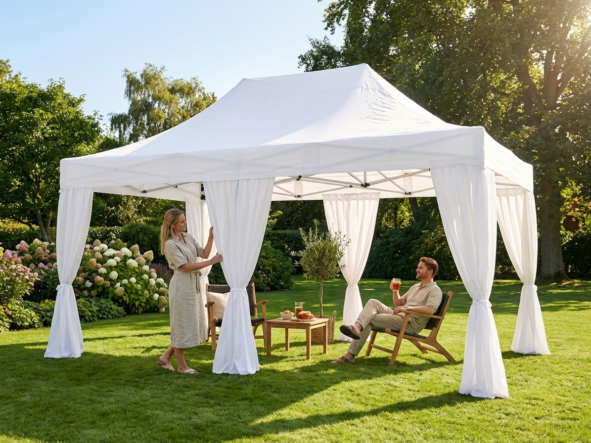 Pop up gazebo 4x6 m white with aluminium frame - view 3