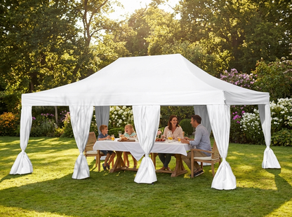 Pop up gazebo 4x6m white with steel frame for outdoor events - view 3