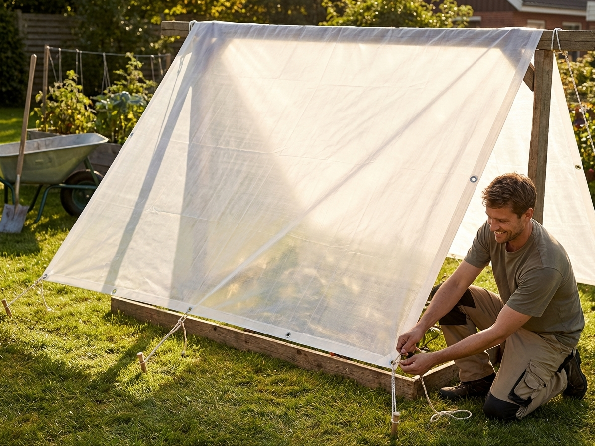 Translucent PE tarpaulin 4x6 m for outdoor coverage - view 3