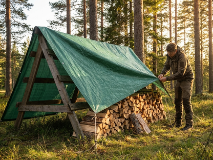 Green tarpaulin 10x15m for outdoor cover - product detail