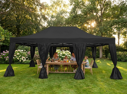 Pop up gazebo 4x6m black with steel frame for outdoor events - view 3
