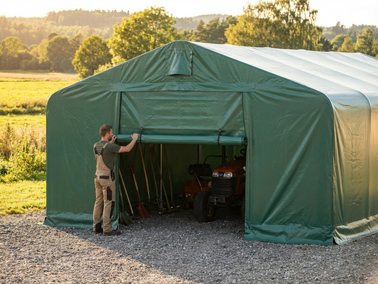 PVC Storage Shelter End Wall in Green - product detail