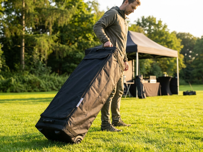 Carry bag with wheels in black polyester for event transport - view 3