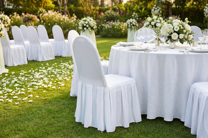 White chair cover, 48x43x89 cm, polyester material - product detail