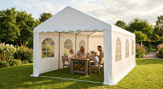 White marquee tent 5x8m for outdoor events