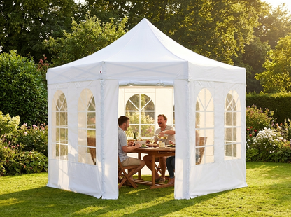 White pop up gazebo with aluminium frame for outdoor use - view 3