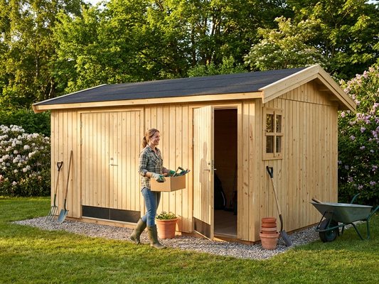 Natural Wooden Shed made from Nordic Spruce