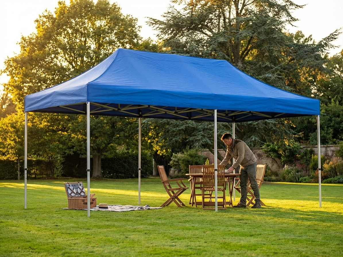 Pop up gazebo 3x6m blue with aluminium frame for outdoor events - product detail