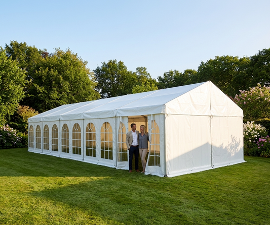 White marquee extension 9x3m heavy PVC event use - product detail