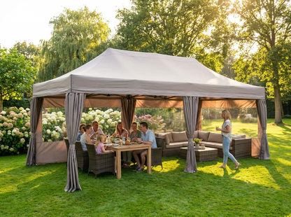 Pop Up Gazebo 4x8m Latte with Steel Frame