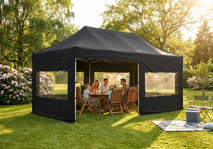 Black pop-up gazebo 3x6m with aluminium frame - product detail
