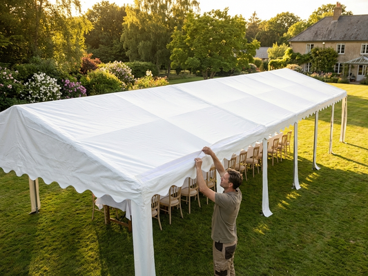 White PVC/polyester marquee roof cover 6x12m for outdoor use