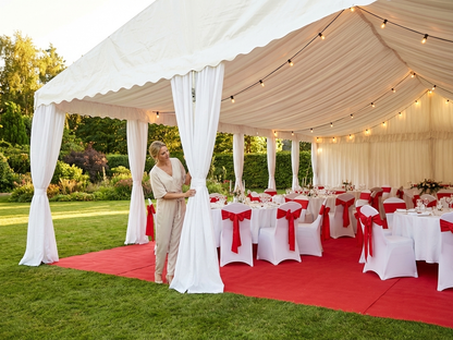 White polyester marquee lining and leg curtain pack for 8x12 m tent - view 3