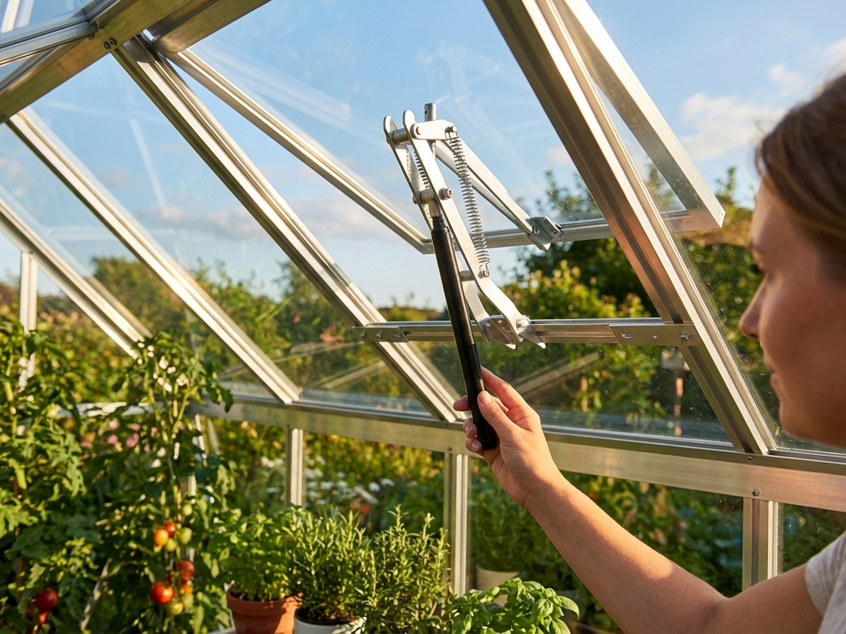 Automatic window opener for greenhouse in silver aluminium - view 3