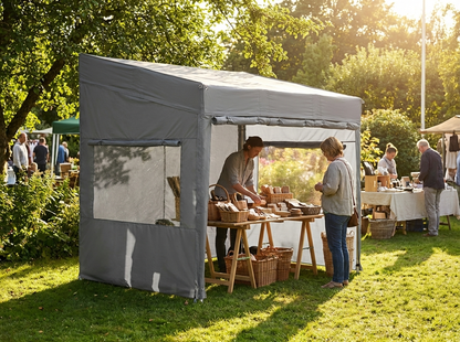 Pop up gazebo in grey with aluminium frame for outdoor use - view 3