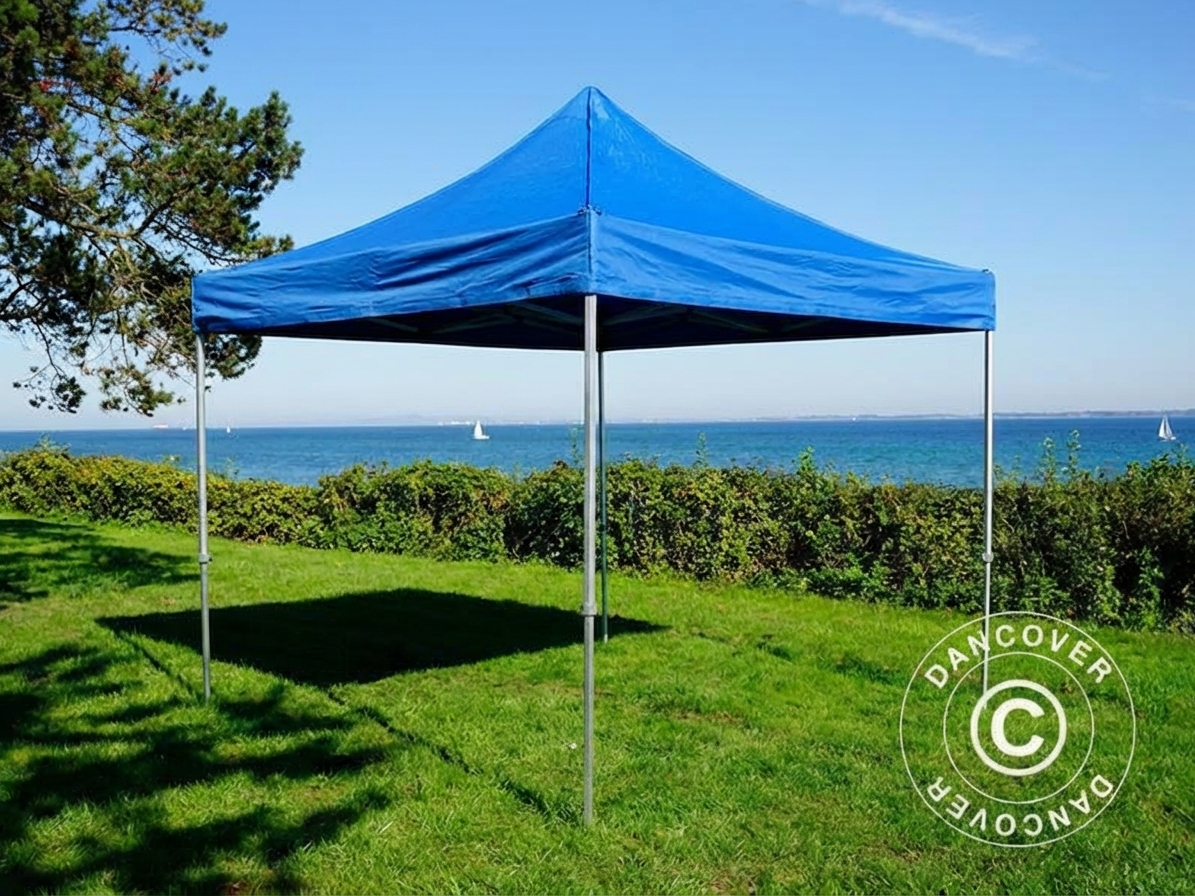 Blue pop-up gazebo 3x3m with steel frame for outdoor events - product detail