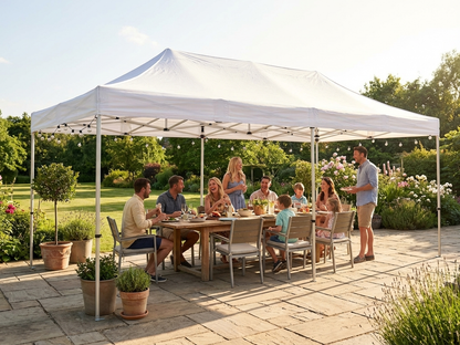 White pop-up gazebo with steel frame, 4x8 m, suitable for outdoor events - view 3