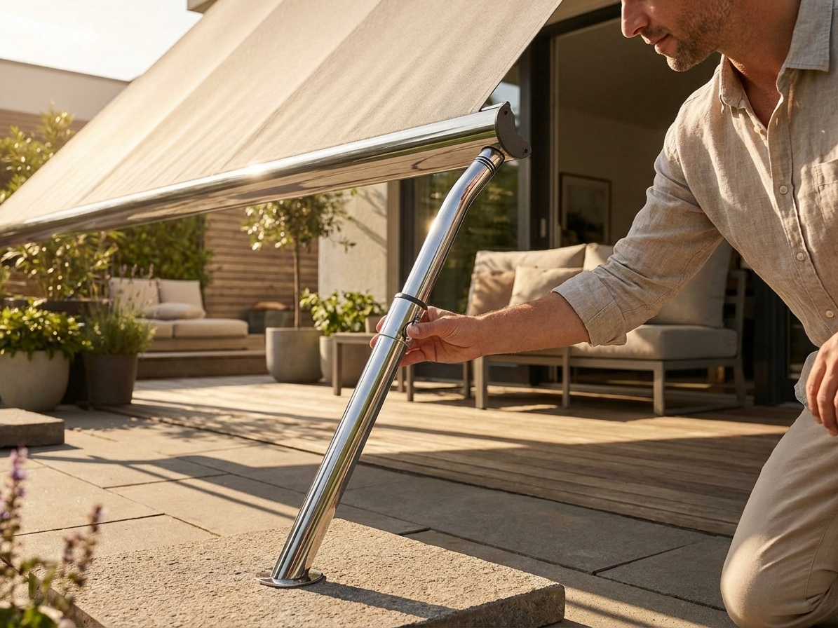 Galvanised steel leg 1810 mm in silver for industrial use - product detail