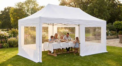 White pop-up gazebo with aluminium frame for outdoor events - view 3