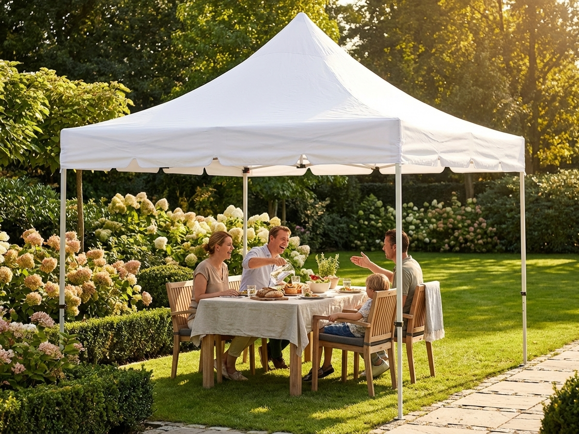 Gazebo roof cover in white, 3x3m size, for outdoor use - product detail