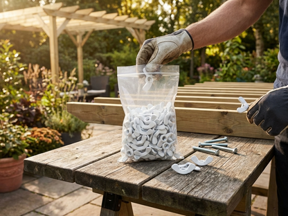 Steel bag with wingnuts in silver, suitable for various uses - view 3
