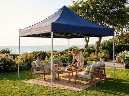 Pop Up Gazebo 3x3m Dark Blue with Steel Frame - view 3