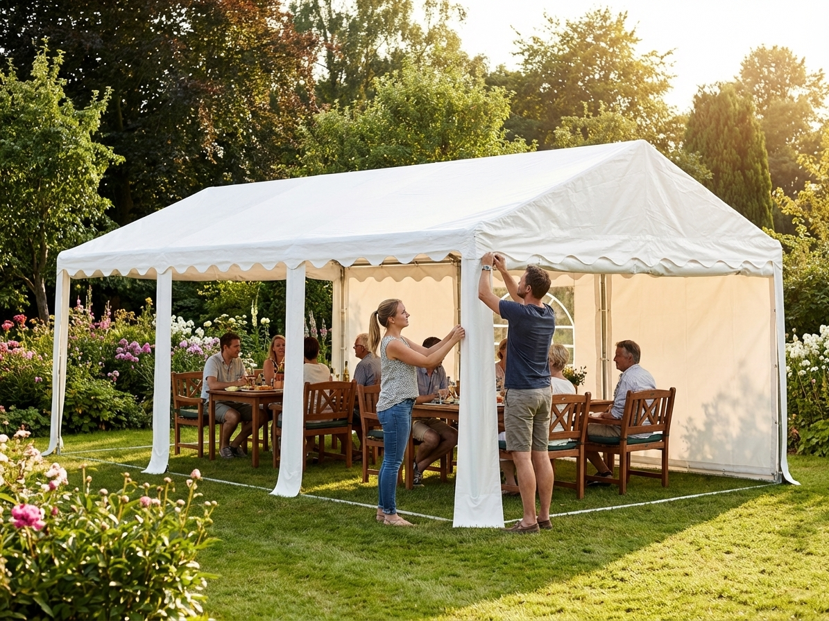 White roof cover for 5x10 m marquee, outdoor use - product detail