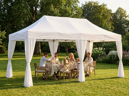 White pop-up gazebo with steel frame for outdoor events - view 3