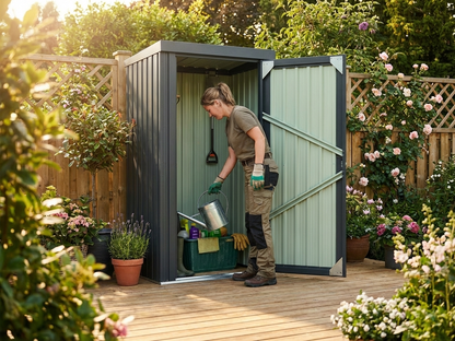 Steel garden shed in anthracite, ideal for outdoor storage - view 3