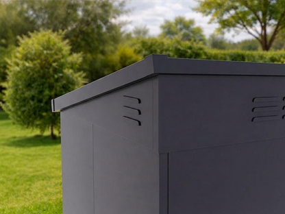 Anthracite metal garden shed for outdoor storage