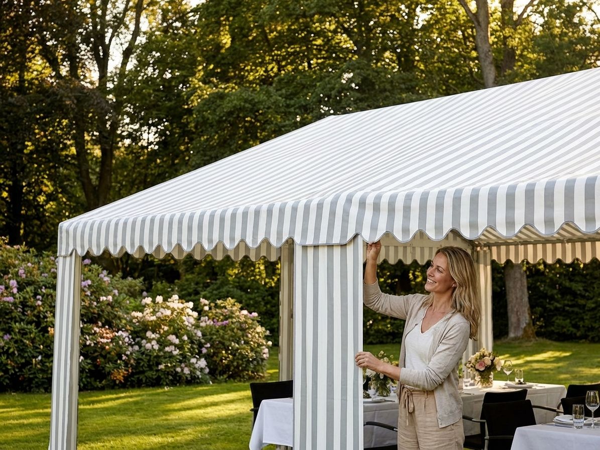 White/Grey Strong PVC Marquee Roof Cover 6x12m - product detail