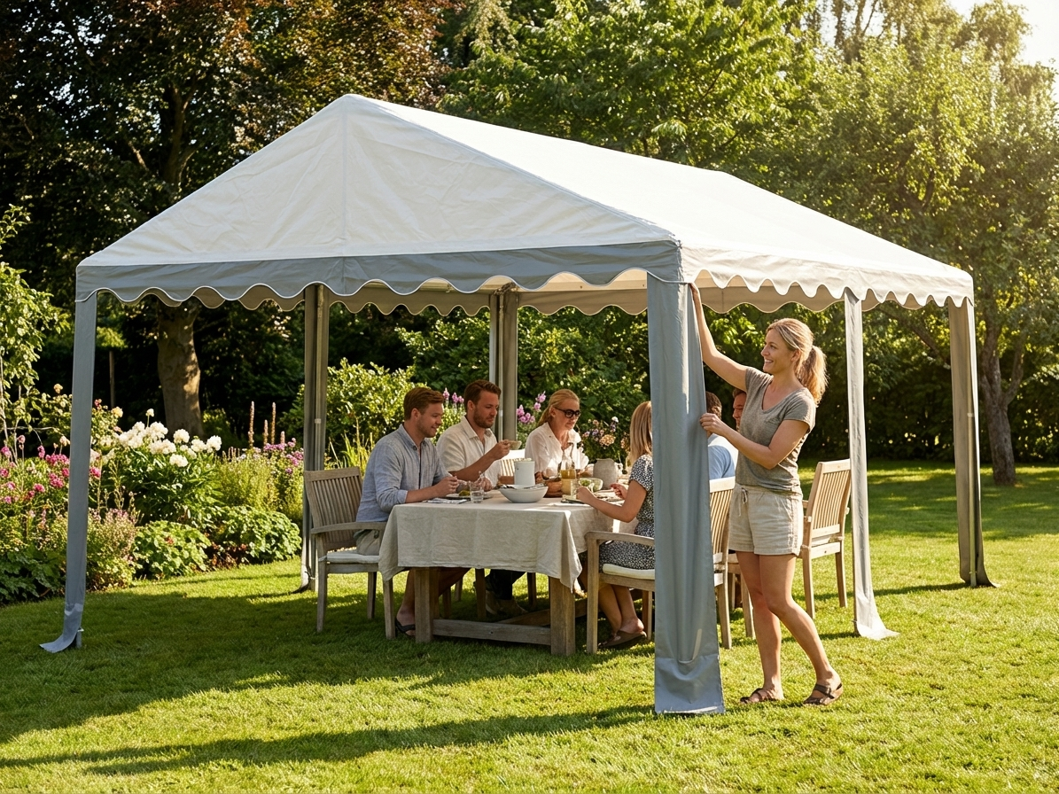 PVC roof cover for marquee 6x6 m in white and grey - view 3