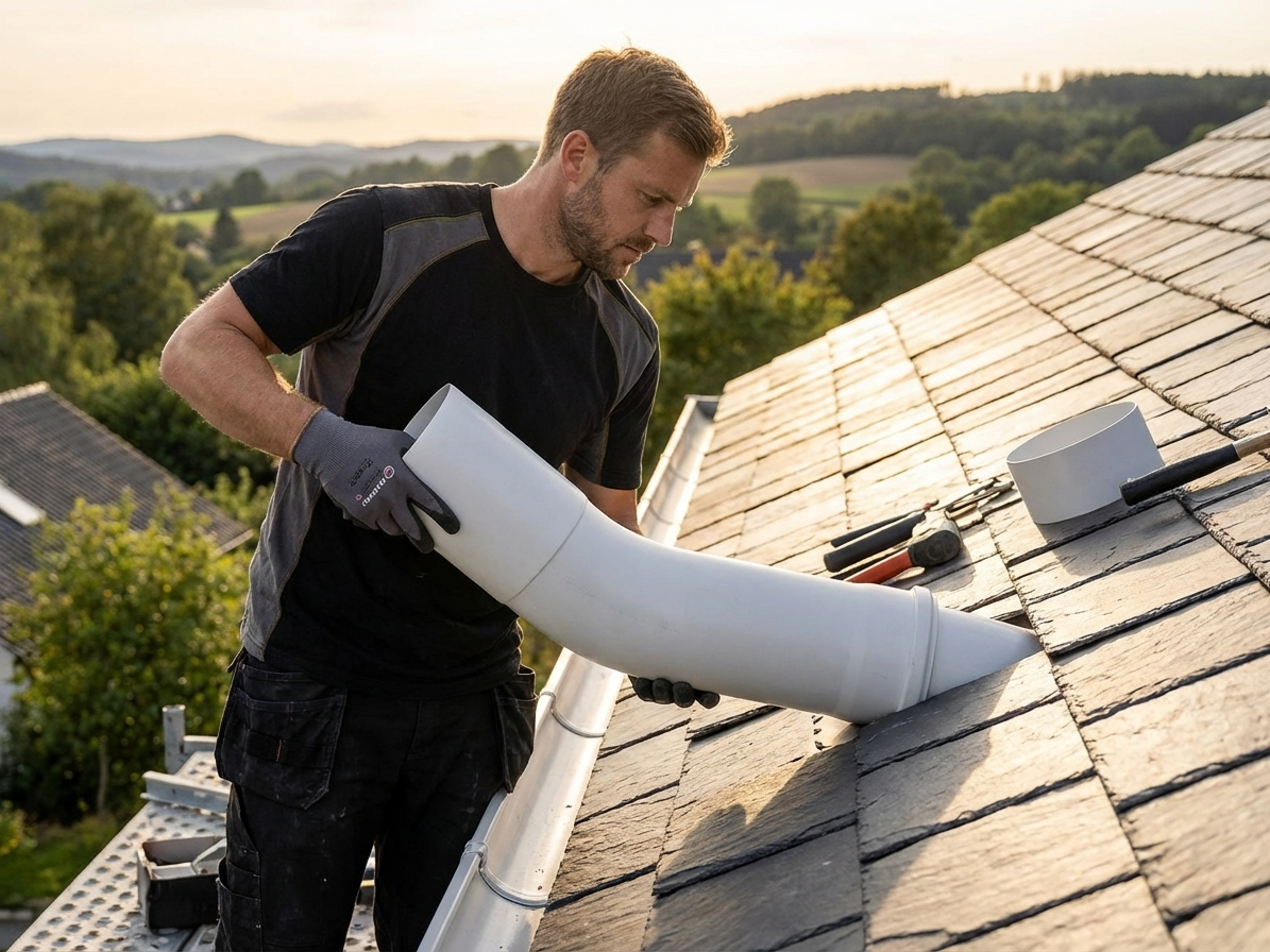172 mm galvanised steel roof pipe in silver