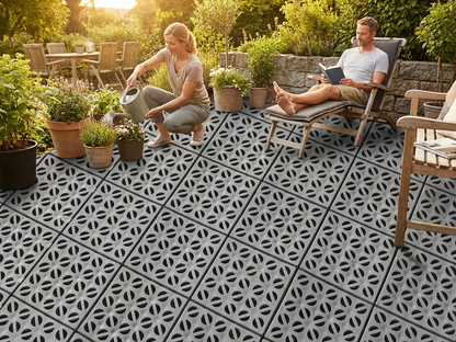 Grey plastic flooring made from high quality polyethylene