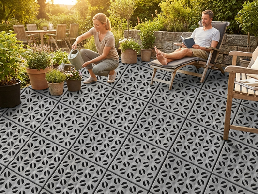 Grey plastic flooring made from high quality polyethylene