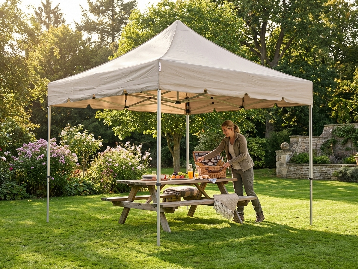 Pop up gazebo in latte colour with aluminium frame for outdoor events - product detail