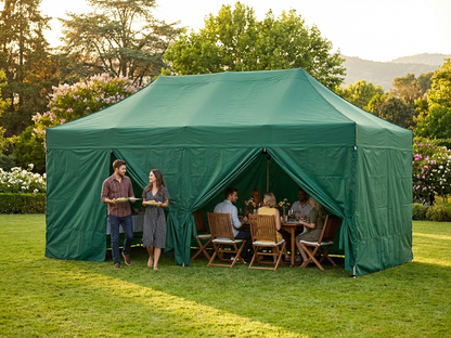 Green pop-up gazebo with aluminium frame - view 3