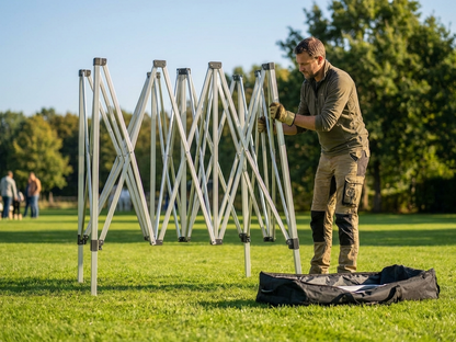 Aluminium gazebo frame in silver with 50 mm tubes for outdoor use - product detail