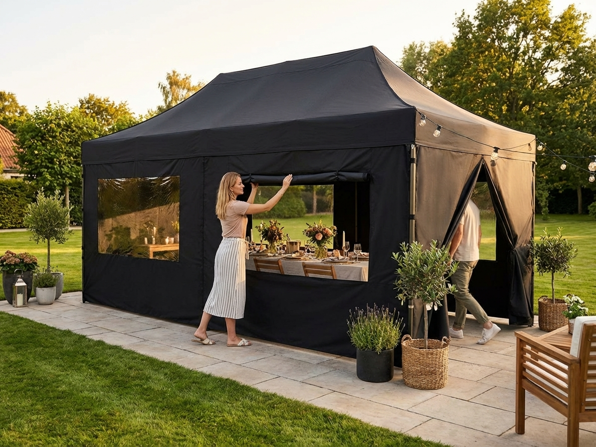 Black 3x6m Sidewall Kit for Gazebos - view 3