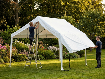 White PVC roof cover 6x2m for outdoor use - view 3