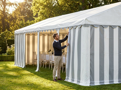 PVC roof cover for marquee, 6x12 m, white/grey - view 3
