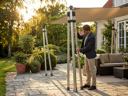 Adjustable aluminium corner leg in silver for indoor and outdoor use - view 3