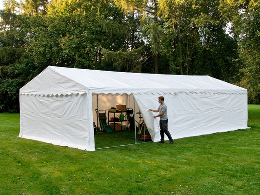 White 5x10m storage tent for outdoor events