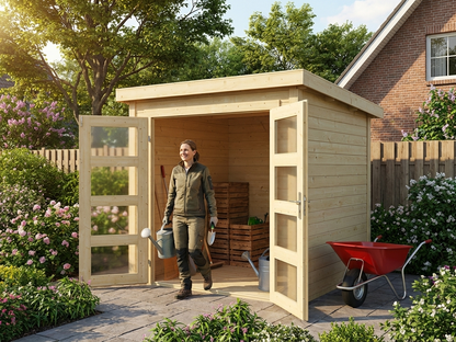 Wooden garden shed made from Nordic Spruce, natural finish - view 3