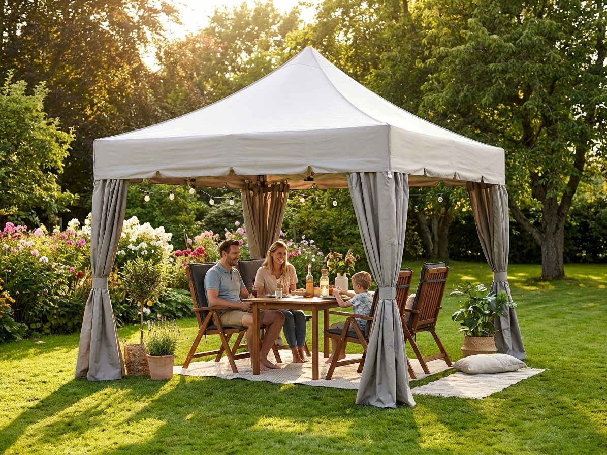 Pop Up Gazebo 3x3m Latte with Aluminium Frame - view 3