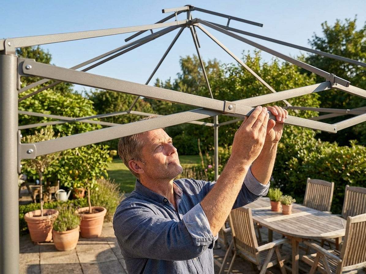 Scissor bar in grey, 1.5 m, made of aluminium and plastic - product detail